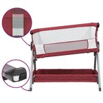 vidaXL Lit pour bébé avec matelas Rouge Tissu de lin