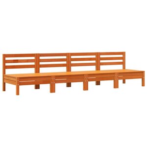 vidaXL Canapés de jardin sans accoudoirs 4 Pièces cire marron bois massif