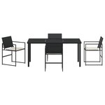 vidaXL Ensemble de Salle à Manger de Jardin 5 Pièces avec Coussins Noir Rotin Synthétique