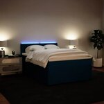 vidaXL Sommier à lattes de lit et matelas bleu 140x200 cm velours