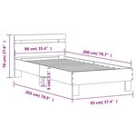 vidaXL Cadre de lit sans matelas avec tête de lit chêne fumé 90x200 cm