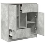 vidaXL Buffet avec tiroirs et portes gris béton 70 5x34x74 5 cm
