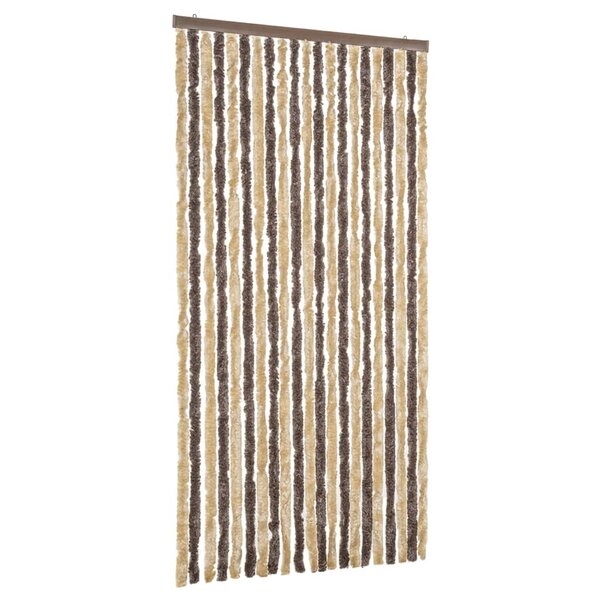 vidaXL Rideau anti-mouches marron foncé et beige 90x200 cm chenille