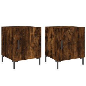 vidaXL Tables de chevet 2 Pièces chêne fumé 40x40x50 cm bois d'ingénierie