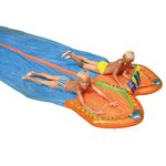 WEHNCKE Toboggan aquatique double 650x180 cm Orange et bleu