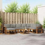 vidaXL Ensemble de canapés d'extérieur 9 Pièces Gris Naturel et Clair