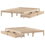 vidaXL Cadre de lit sans matelas 160x200 cm bois massif de pin