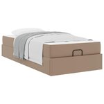 vidaXL Cadre de lit avec matelas avec matelas 2 Pièces Tan PVC