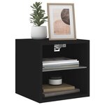 vidaXL Meubles TV muraux avec lumières LED 2 Pièces noir 30x28 5x30 cm