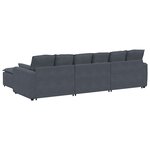 vidaXL Canapé modulaire avec repose-pieds et coussins gris foncé