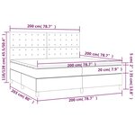 vidaXL Sommier à lattes de lit avec matelas et LED Gris 200x200 cm
