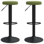vidaXL Tabourets de bar lot de 2 vert clair velours