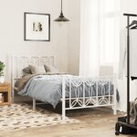 vidaXL Cadre de lit métal sans matelas avec pied de lit blanc 80x200cm