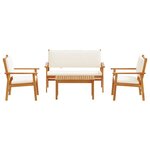 vidaXL Ensemble de canapés de jardin 4 pièces avec coussins en acacia massif