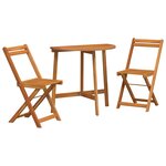vidaXL Ensemble Bistro Pliant 3 Pièces en Bois d'Acacia Massif