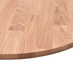 vidaXL Plateau de table Autre Marron clair Ø 90 x 4 cm Chêne massif