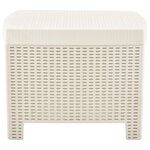 vidaXL Salon de jardin 3 Pièces Plastique Blanc