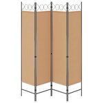 vidaXL Paravent 4 panneaux Beige 160 x 180 cm Tissu
