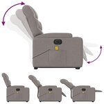 vidaXL Fauteuil inclinable de massage électrique Taupe Tissu