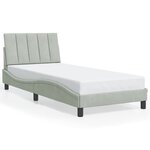 vidaXL Cadre de lit avec LED sans matelas gris clair 80x200 cm velours