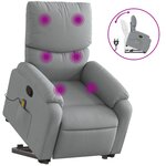 vidaXL Fauteuil de massage inclinable Gris clair Tissu