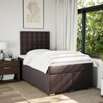 vidaXL Sommier à lattes de lit et matelas marron foncé 120x190cm tissu