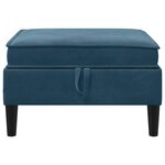 vidaXL Pouf avec Rangement Bleu Velours