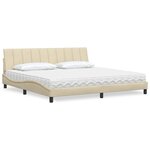 vidaXL Lit avec matelas crème 200x200 cm tissu