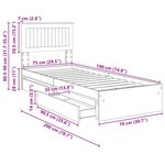 vidaXL Lit de Rangement Chêne Sonoma 75 x 190 cm Bois d'ingénierie