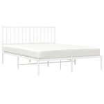 vidaXL Cadre de lit métal sans matelas et tête de lit blanc 140x190 cm