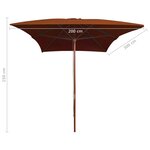 vidaXL Parasol de jardin avec mât en bois terre cuite 200x300 cm