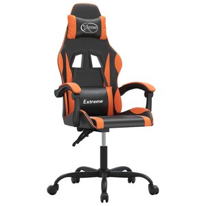 vidaXL Chaise de jeu Noir et orange Similicuir