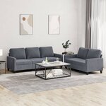 vidaXL Ensemble de canapés 2 Pièces avec coussins Gris foncé Velours