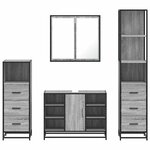 vidaXL Ensemble de meubles de salle de bain 4 Pièces sonoma gris