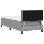 vidaXL Lit à sommier boxspring avec matelas gris clair 90x200 cm en tissu