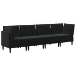 vidaXL Ensemble de meubles pour le salon 4 Pièces Noir Velours