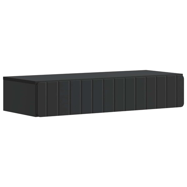 vidaXL Table d'appoint murale Noir 87 5 x 34 5 x 17 cm