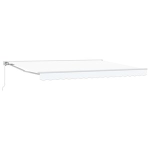 vidaXL Auvent rétractable manuel Blanc 5 x 3 m