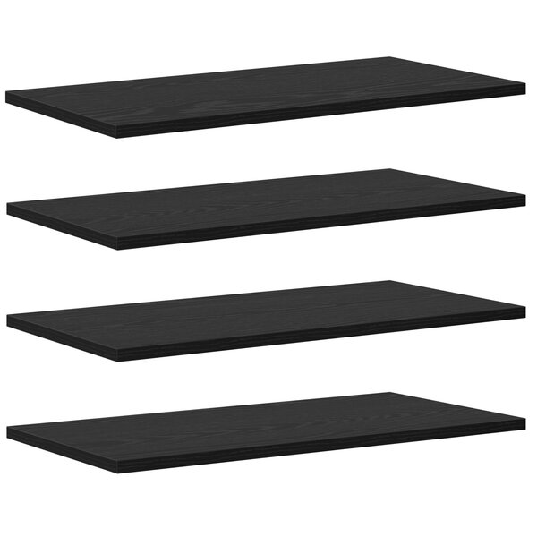vidaXL Planches de rangement - Lot de 4 en chêne noir  60x30x1 5 cm  faites en bois d'ingénierie
