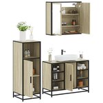 vidaXL Ensemble de meubles de salle de bain 3 Pièces chêne sonoma