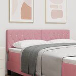 tête de lit vidaXL tuftée en velours rose avec bouton en cristal 160 cm