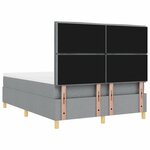 vidaXL Lit à ressorts avec matelas Gris clair 140 x 200 cm tissu