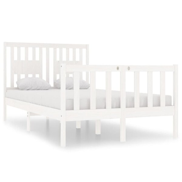 vidaXL Cadre de lit sans matelas blanc 120x190 cm bois massif