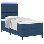 vidaXL Lit à ressorts avec matelas Bleu 90 x 200 cm tissu