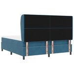 vidaXL Lit ressort avec matelas bleu foncé 180x200 cm en velours