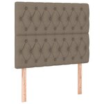 vidaXL Sommier à lattes de lit et matelas et LED Taupe 120x200cm Tissu