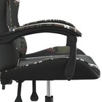 vidaXL Chaise de jeu pivotante Noir et camouflage Similicuir