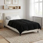 vidaXL Duvet complet toute l'année Noir 155 x 220 cm Microfibre