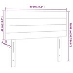 vidaXL Tête de lit à LED Gris foncé 80x5x78/88 cm Tissu