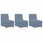 vidaXL Unité de Sofa Modulaire Sans Accoudoirs 3 Pièces Bleu